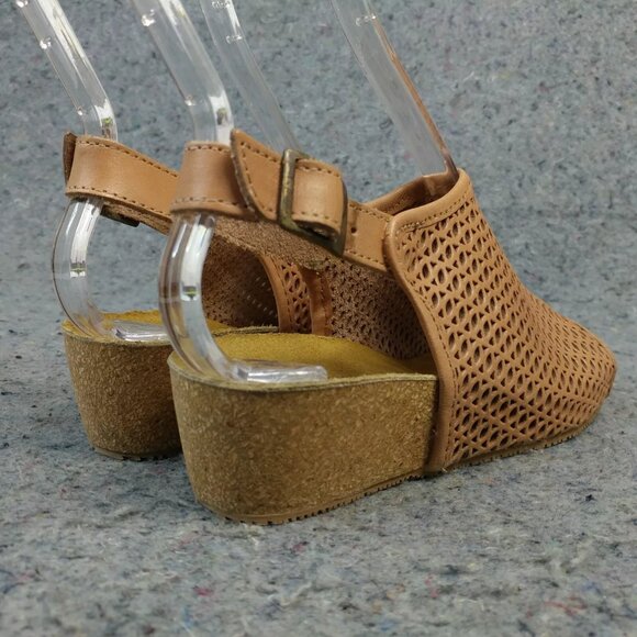 Eric Michael Wedge Sandals Womens 36 EU Phoebe Cork Heel Slingback Slip On Taupe - Picture 7 of 11